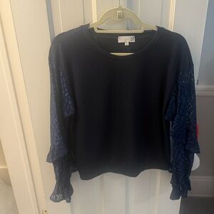 RODE by Anthropologie Navy Blue Top